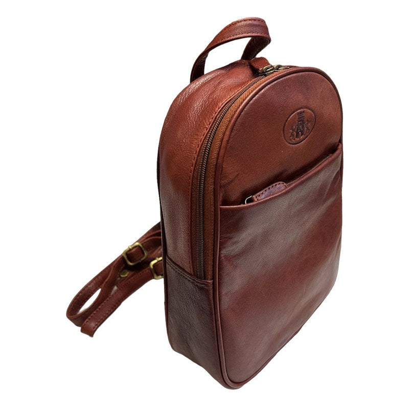 Rowallan Of Scotland Supatra Cognac Curved Top Backpack side