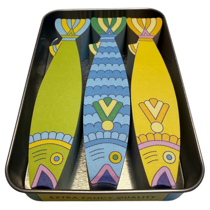 Sardines Fishy Sticky Notes In A Tin pads