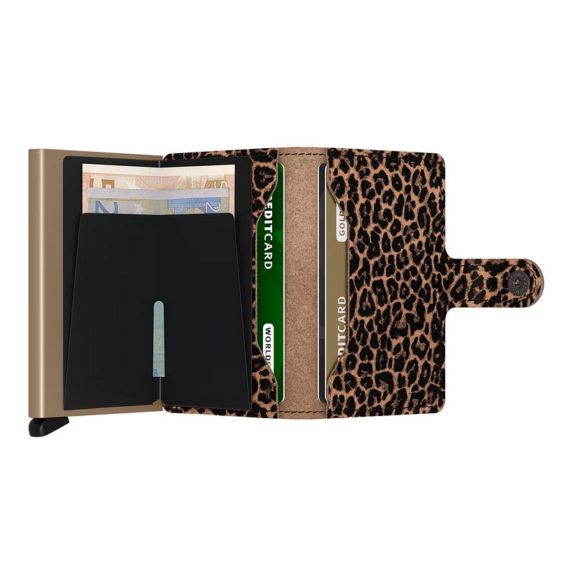 Secrid RFID Mini Wallet Leo Beige open full