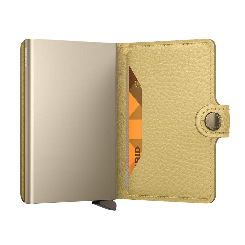 Secrid RFID Mini Wallet Pebble Butter Yellow open