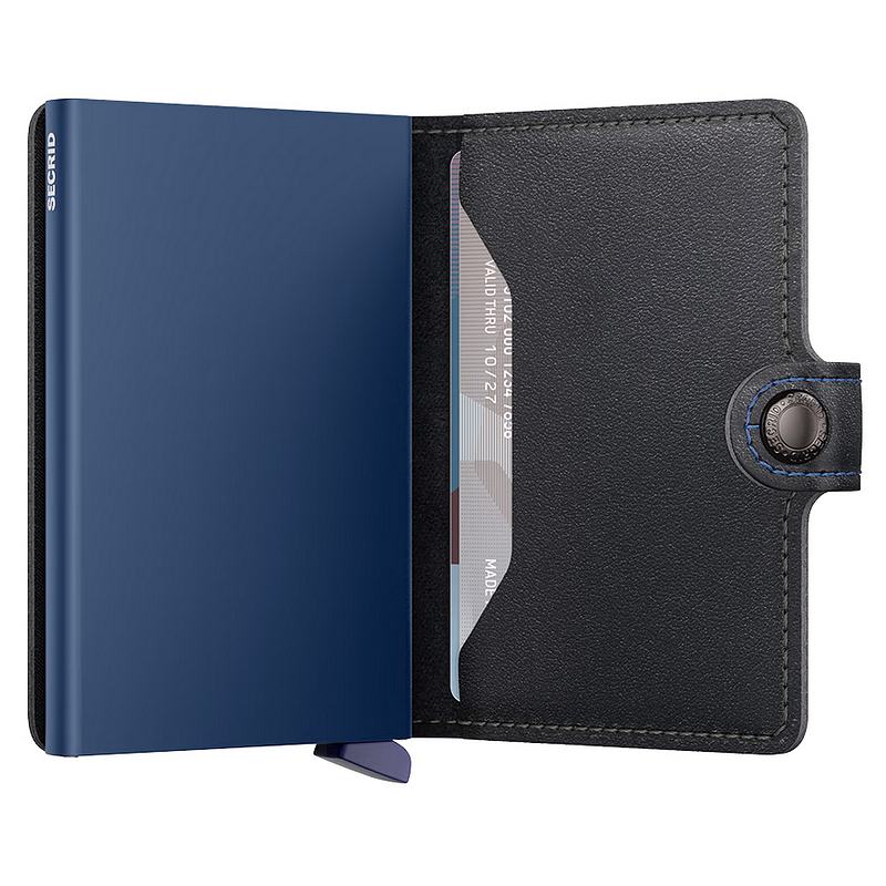 Secrid RFID Miniwallet Original Black and Navy Leather inside 1