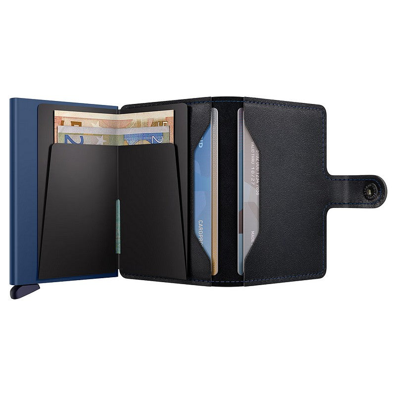 Secrid RFID Miniwallet Original Black and Navy Leather inside 2