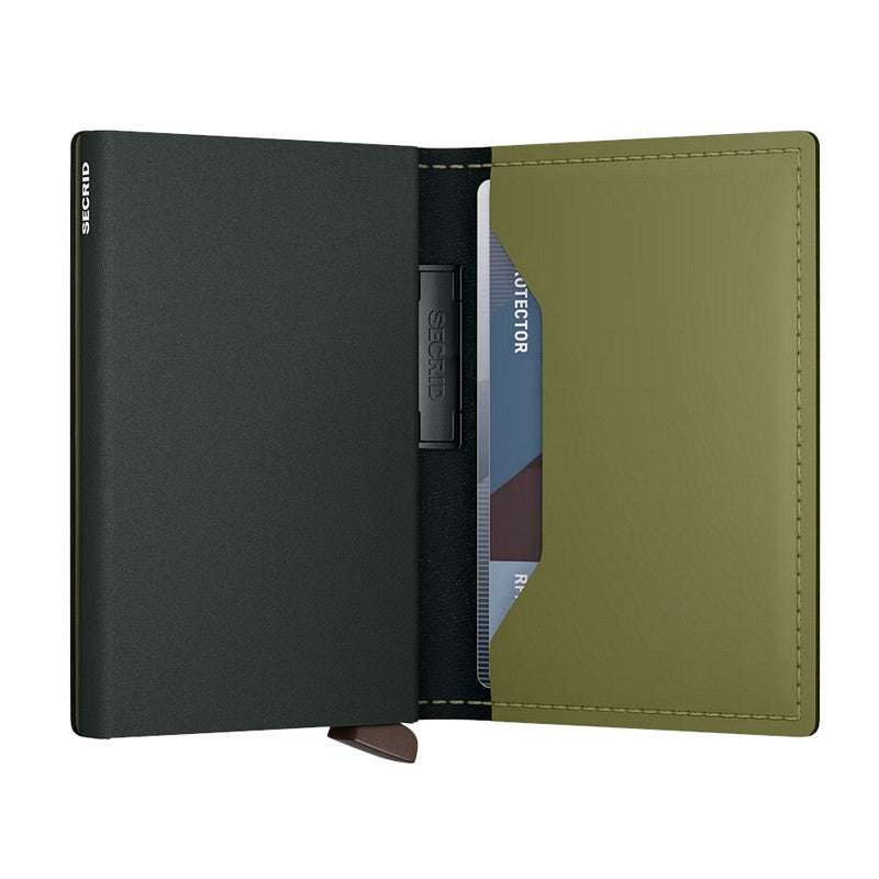 Secrid RFID Wallets Banded Wallet Matte Leaf Khaki open