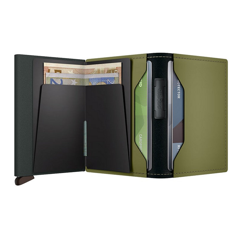 Secrid RFID Wallets Banded Wallet Matte Leaf Khakio ppen full