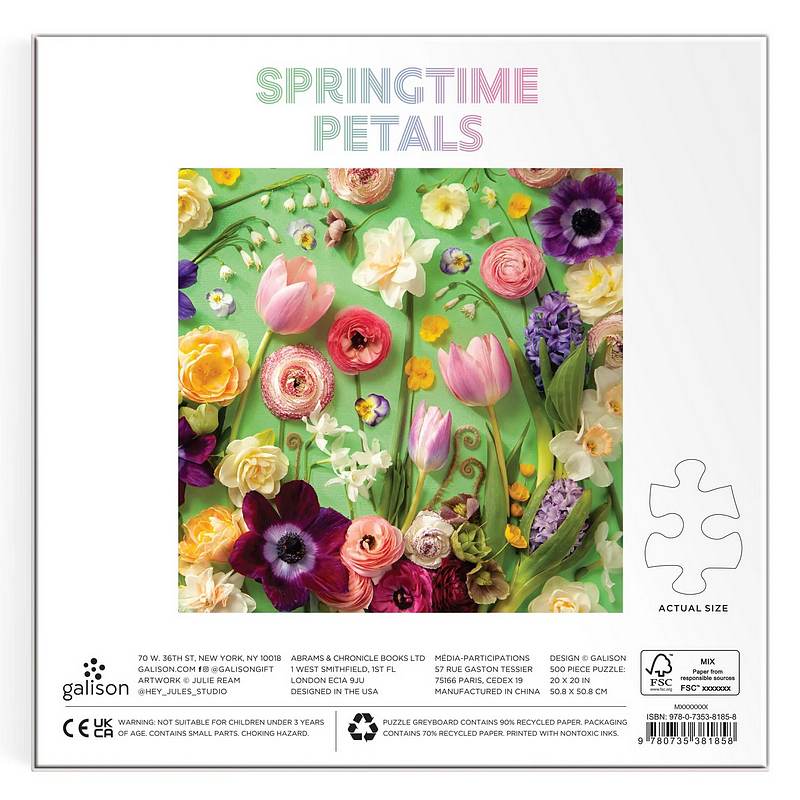 Springtime Petals 500 Piece Jigsaw Puzzle box rear