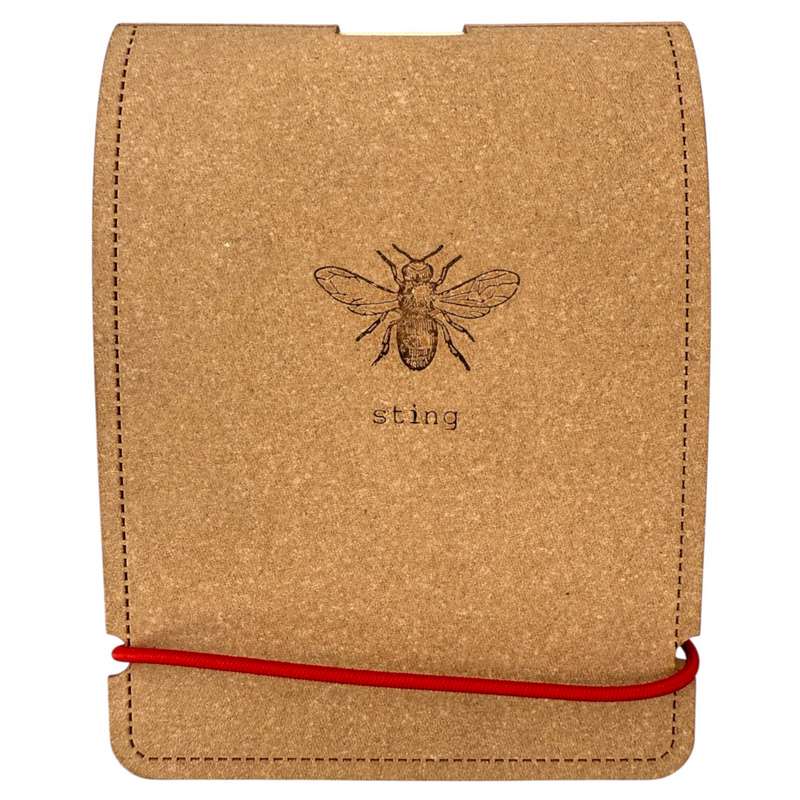 Sting In The Tail Gardener's Leather Covered Bee Notepad front