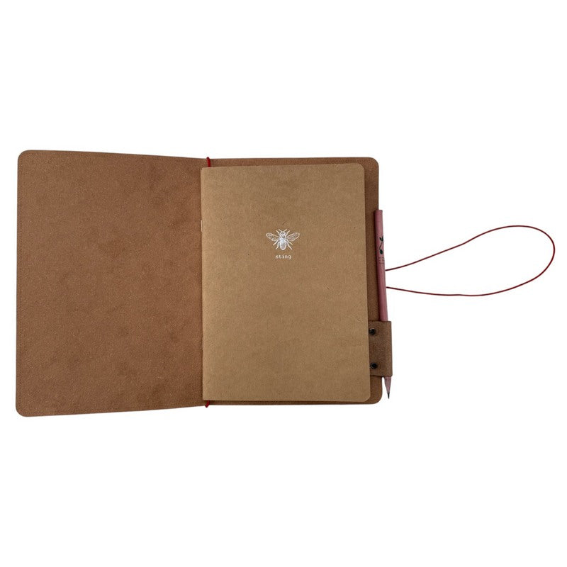 Sting In The Tail Gardener's Notebook & Pencil Bee open
