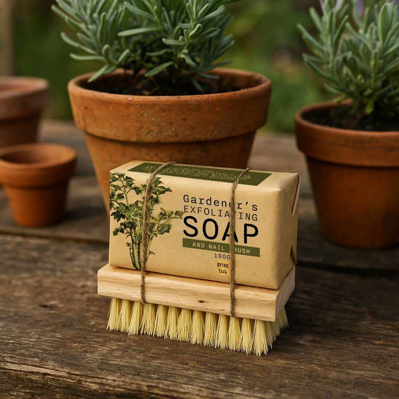 Sting In The Tail Gardener's Exfoliating Olive Soap with Wooden Nailbrush GTSNB lifestyle