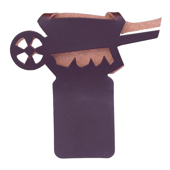 Sting in the Tail Recycled Leather Magnetic Bookmark Wheelbarrow front
