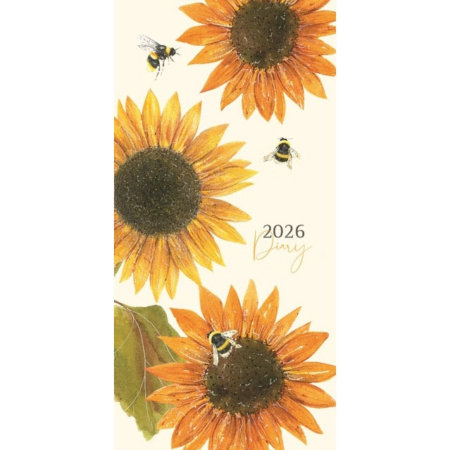 Sunflowers Deluxe Slim Diary 2026 front