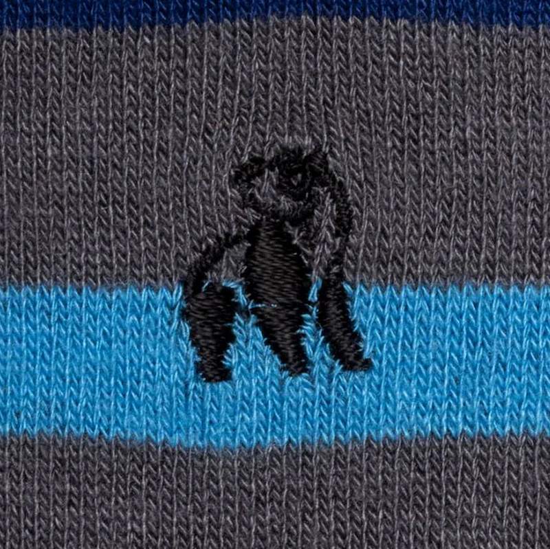 Swole Panda Mens Bamboo Socks Small Multi Stripe Grey SP349 logo