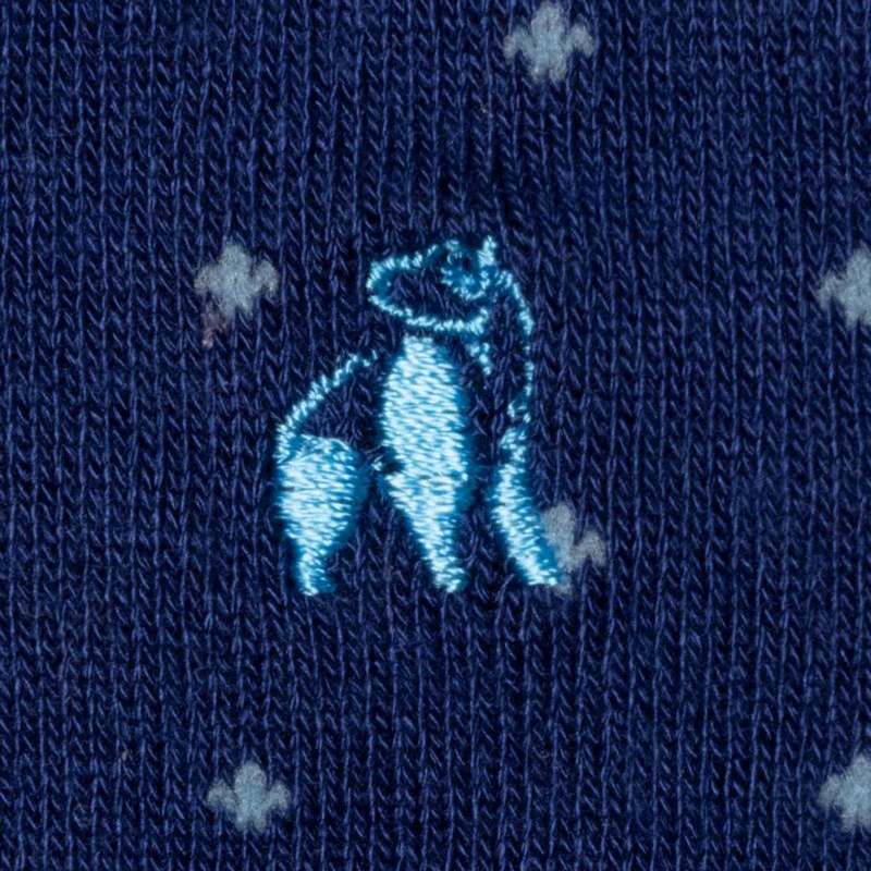 Swole Panda Bamboo Mens Socks Spotted Sky Blue Navy SP337 logo