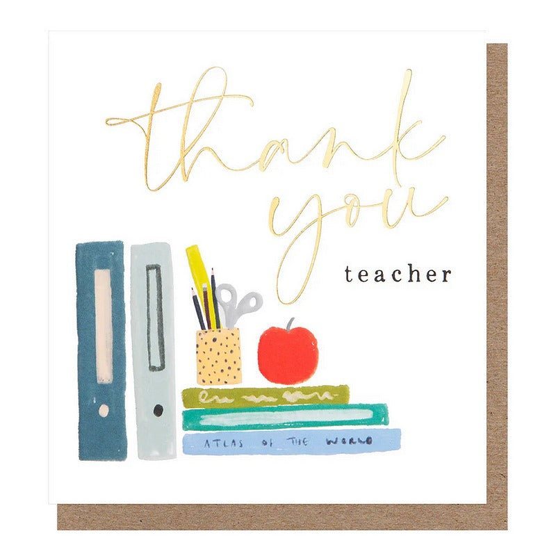 Thank You Teacher Books Pencil & Apple Card JFN015 front