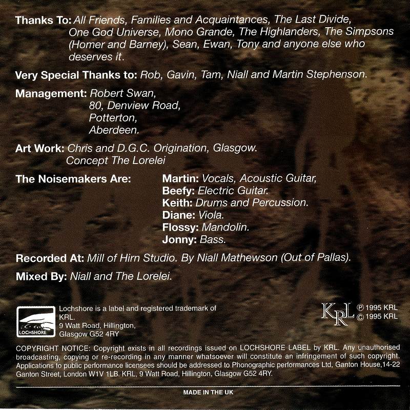 The Lorelei Progression CDLDL1236 CD rear