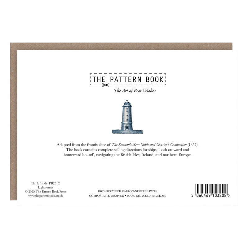The Pattern Book Greetings Card Lighthouses PB2512 rear