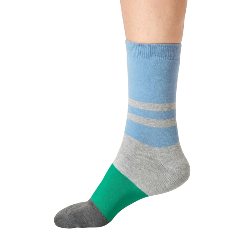 Thought Fashion Colour Block Walker Socks Stone Blue 4-7 TA659 side
