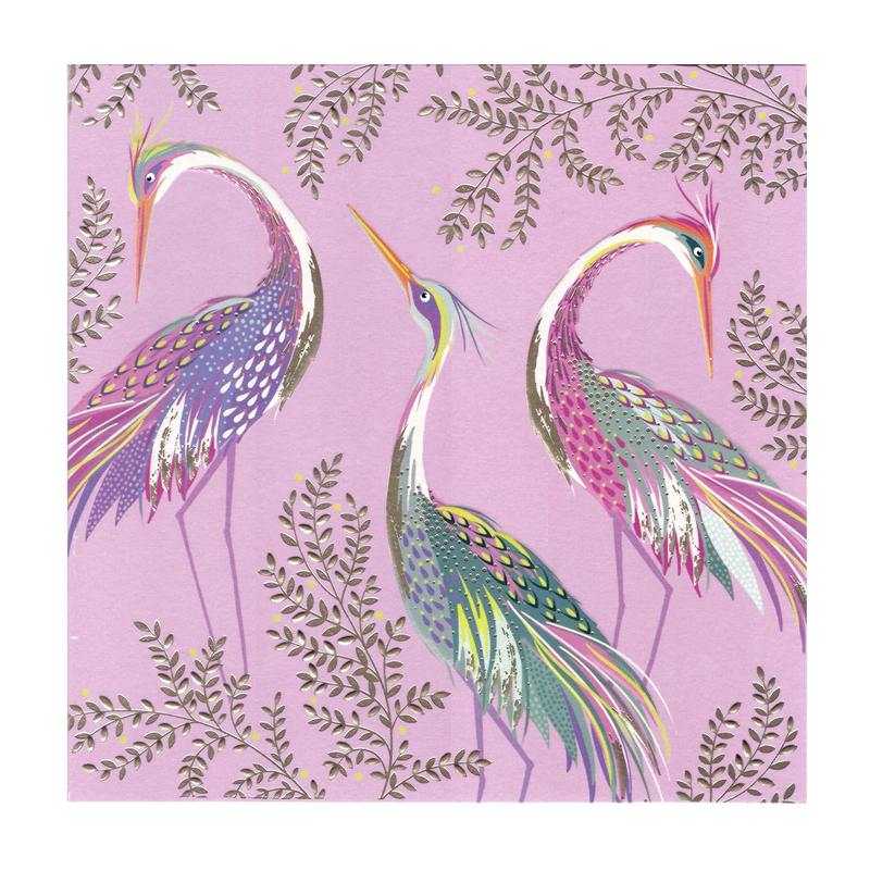 Three Multi-coloured Cranes On Pink SAM128 front