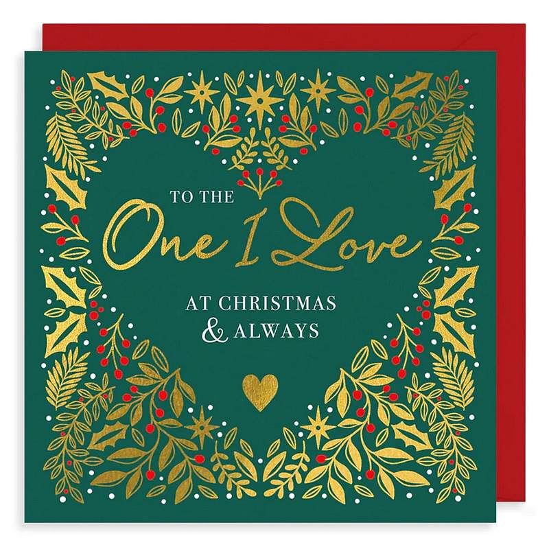 To The One I Love Heart Large Christmas Card AFLX01 front