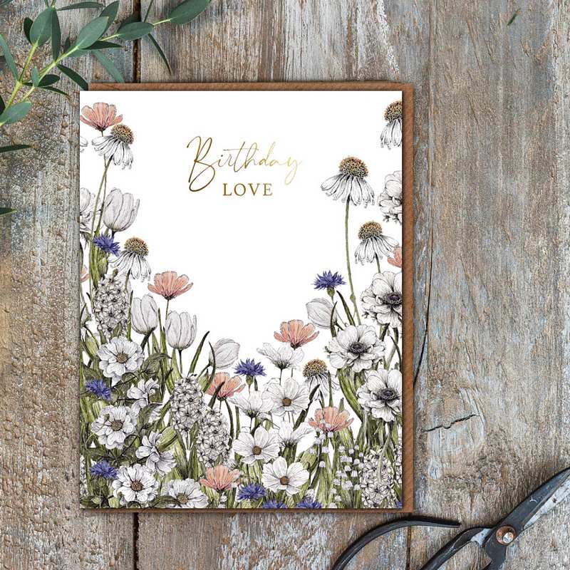 Toasted Crumpet Designs Birthday Love Wildflower Meadows Card RW16 lifestyle