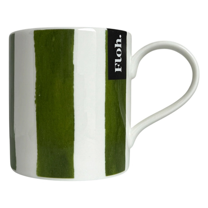 Toasted Crumpet Designs Forest Green Striped Mug front