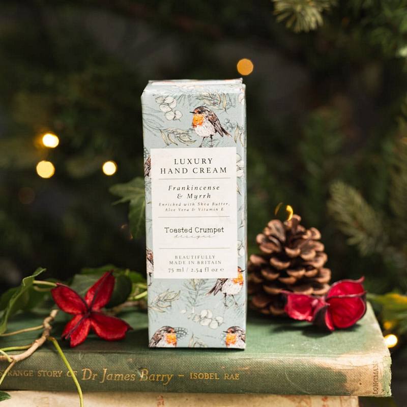 Toasted Crumpet Designs Frankincense & Myrrh Hand Cream HC19 box