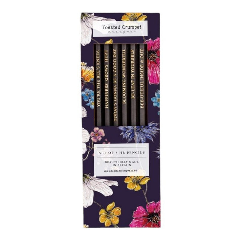 Toasted Crumpet Designs HB Pencils Set of 6 Regency Gardens PS70 front