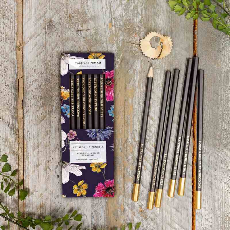 Toasted Crumpet Designs HB Pencils Set of 6 Regency Gardens PS70 lifestyle