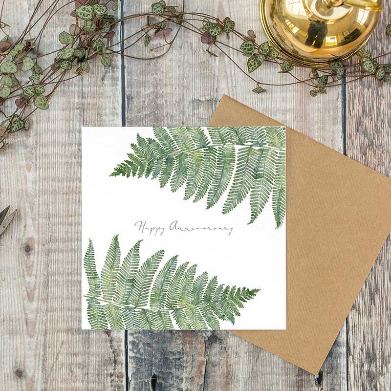 Toasted Crumpet Designs Happy Anniversary Fern Card GG11 lifestyle