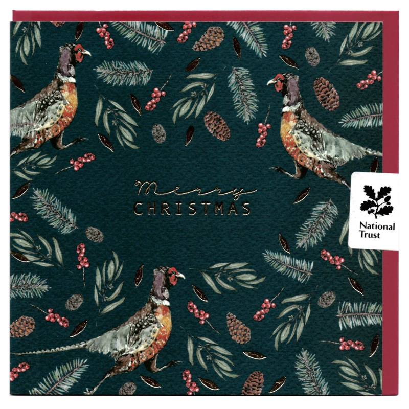 Toasted Crumpet Designs Merry Christmas Pheasant Noir Card NTX02 main