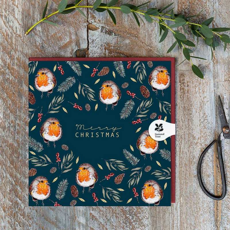 Toasted Crumpet Designs Merry Christmas Robin Noir Card NTX01 lifestyle