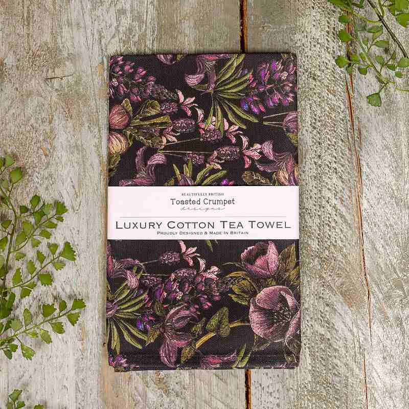 Toasted Crumpet Designs Mulberry Noir Tea Towel LTT55 lifestyle