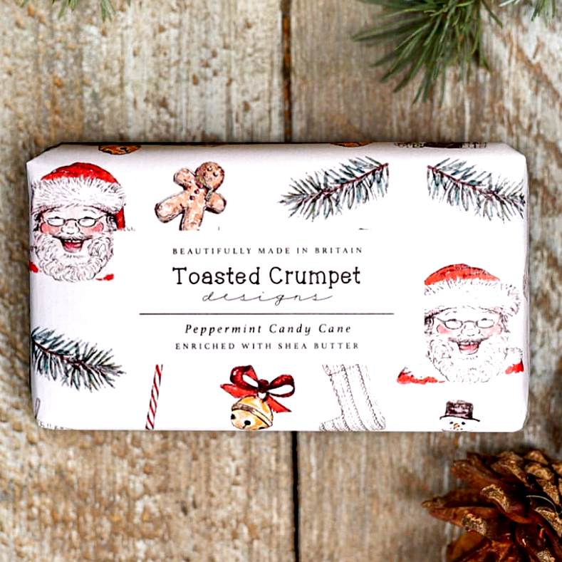 Toasted Crumpet Designs Peppermint Candy Cane Soap 190g lifestyle