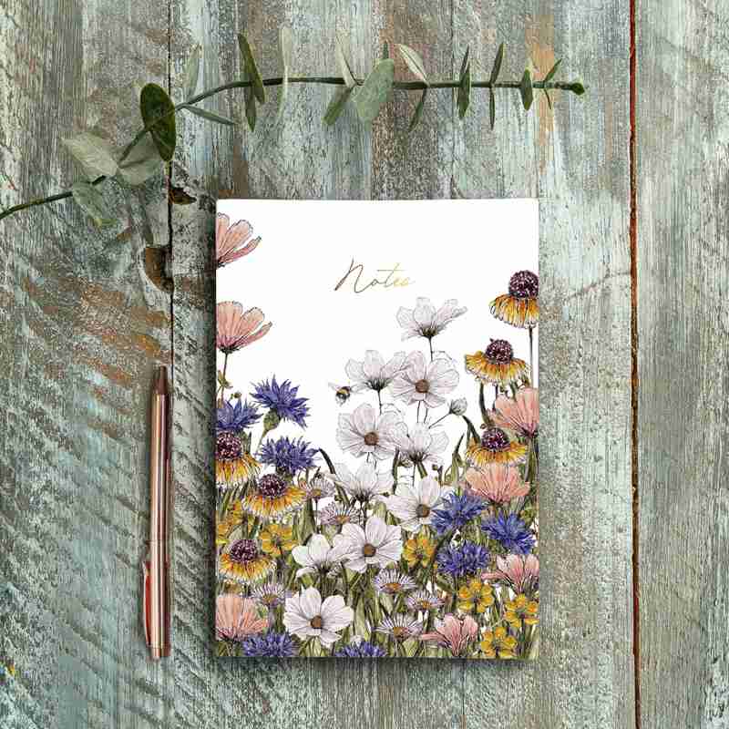 Toasted Crumpet Designs Regency Gardens Peaches & Cream Pure A5 Chunky Lined Notebook NC71 lifestyle
