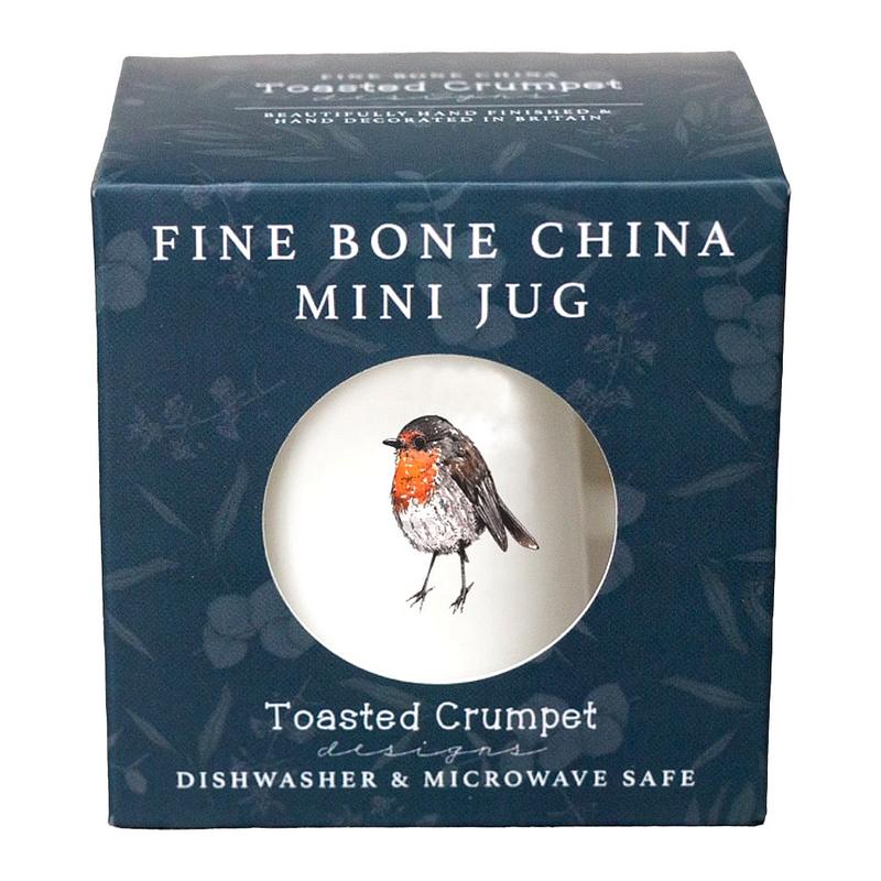 Toasted Crumpet Designs Robin Mini Jug Boxed FJ307 in box