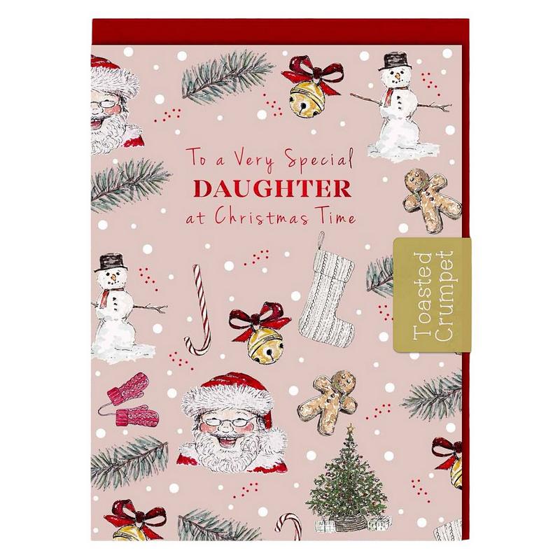 Toasted Crumpet Greetings Card To a Very Special Daughter at Christmas Time MMX46 front