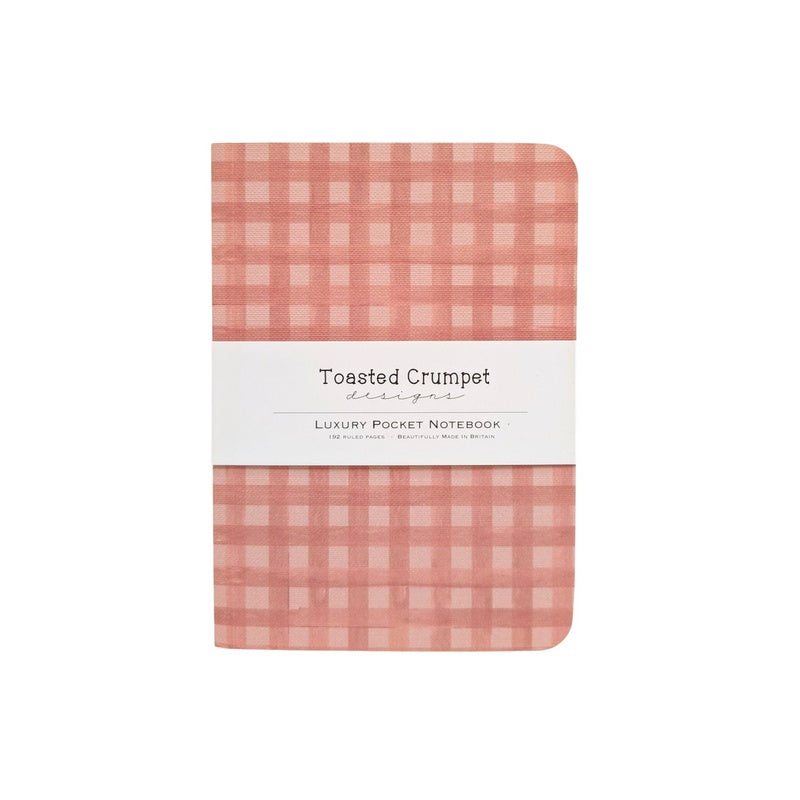 Toasted Crumpet Heather Blush Check A6 Lined Notepad NP120 front