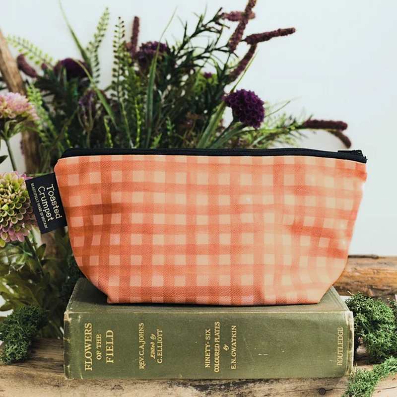 Toasted Crumpet Heather Blush Check Makeup Bag MB105 lifestyle