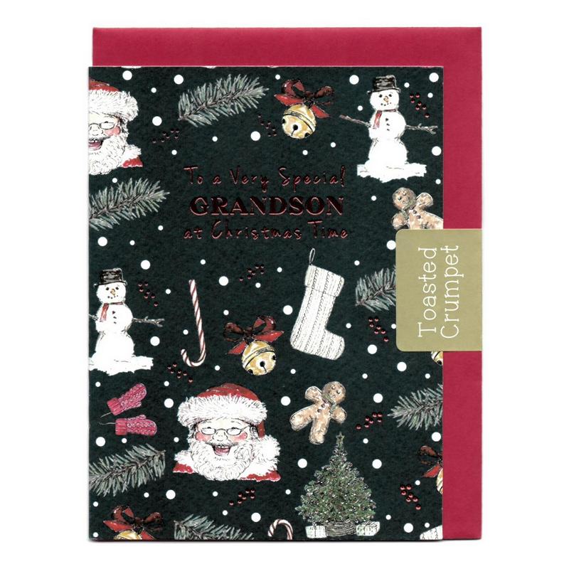 Toasted Crumpet To a Very Special Grandson at Christmas Time Card MMX48 front