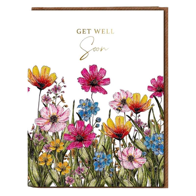 Toasted Crumpet Wildflower Meadows Get Well Soon Card RW03 front