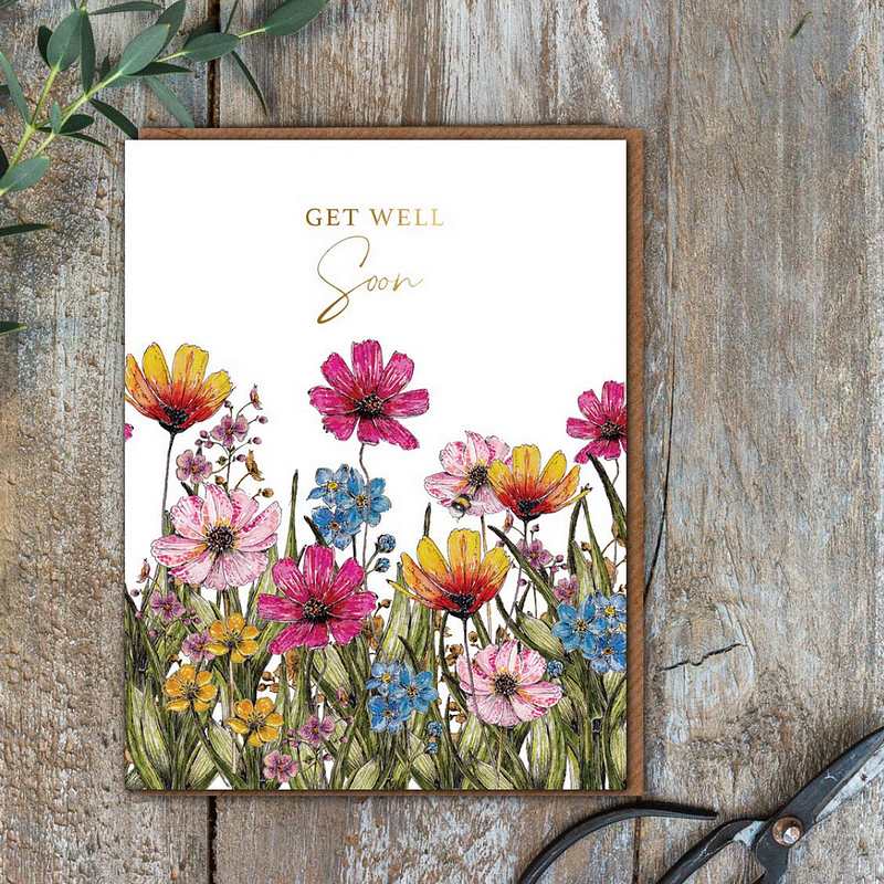 Toasted Crumpet Wildflower Meadows Get Well Soon Card RW03 lifestyle