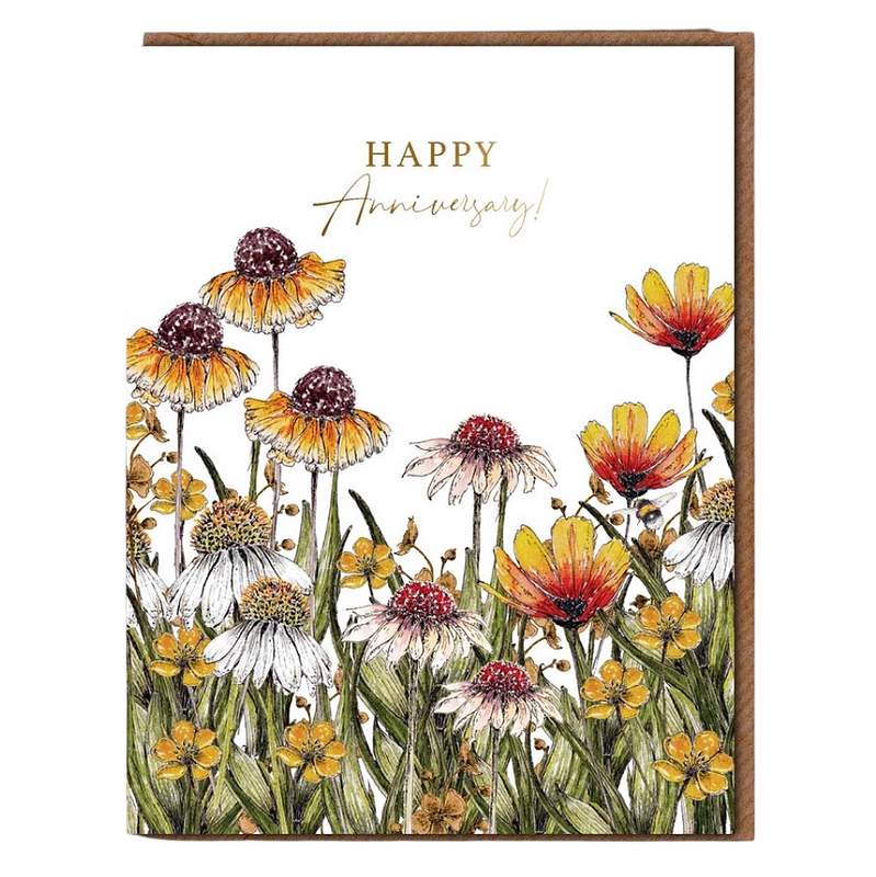 Toasted Crumpet Wildflower Meadows Happy Anniversary Card RW04 front