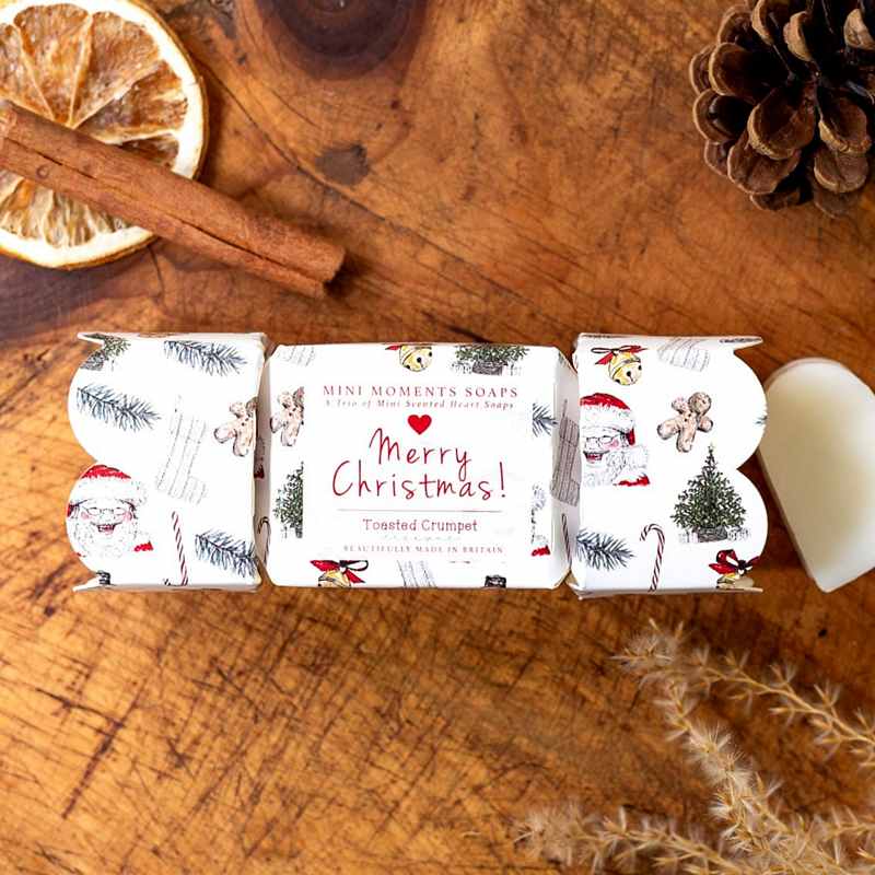 Toasted Crumpet Designs Mini Moments Boxed Trio of Heart Soaps - All Things Jolly MS56 lifestyle