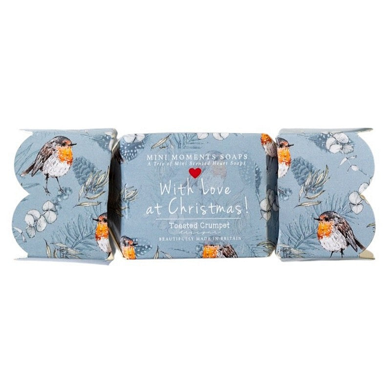 Toasted Crumpet Designs Mini Moments Boxed Trio of Heart Soaps - Robin MS49 front