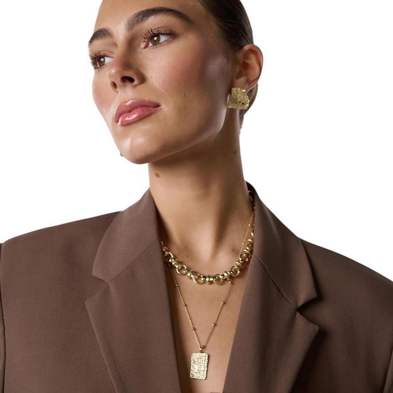 Tutti & Co Connect Necklace Gold NE756G model 3