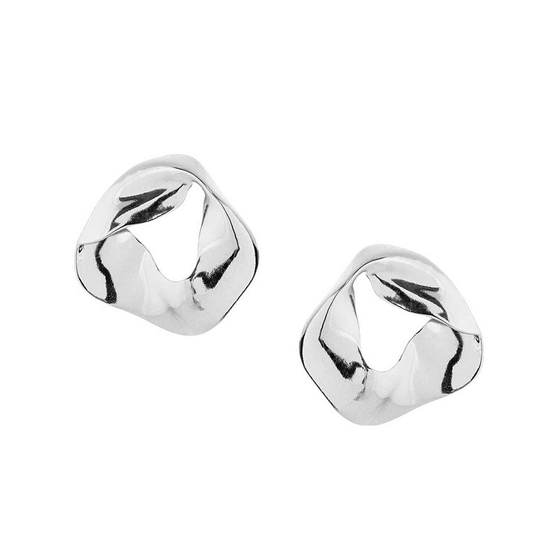 Tutti & Co Eclipse Large Scrunch Stud Earrings Silver EA679S main