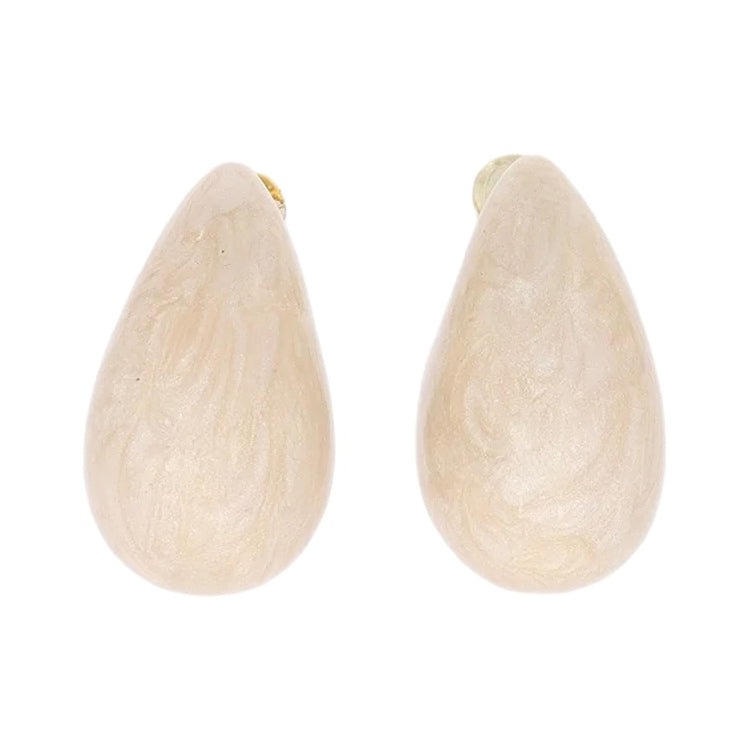Tutti & Co Hush Earrings Pearl Shimmer Enamel Gold EA620G main