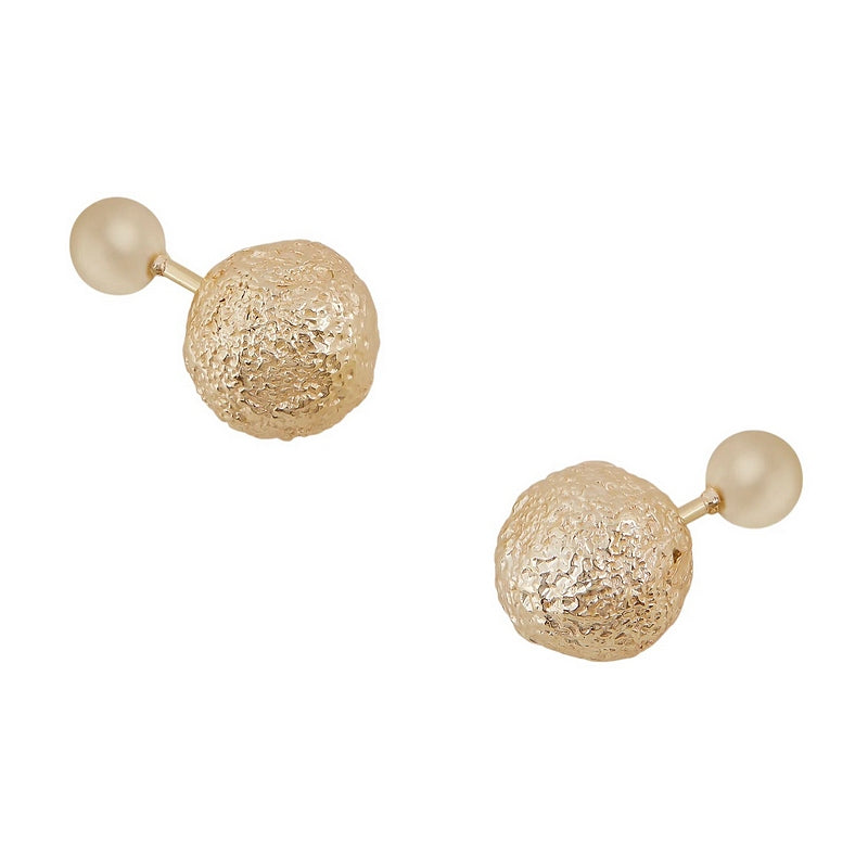 Tutti & Co Jewellery Align Earrings Gold EA754G front