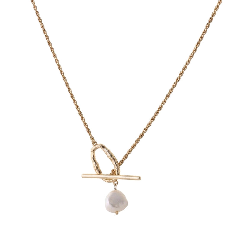 Tutti & Co Jewellery Clarity Freshwater Pearl Necklace in Gold NE610G main