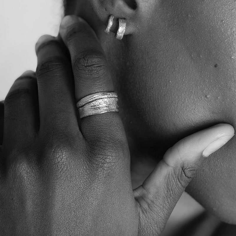 Tutti & Co Jewellery Contour Ring Set Silver RN367S model