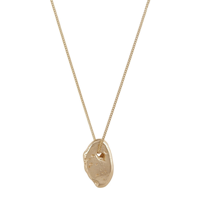 Tutti & Co Jewellery Fossil Necklace Gold NE798G front
